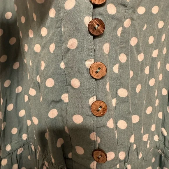 Polka Dot Maxi Dress in Teal - Picture 5 of 10